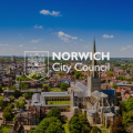 Norwich landscape with council logo